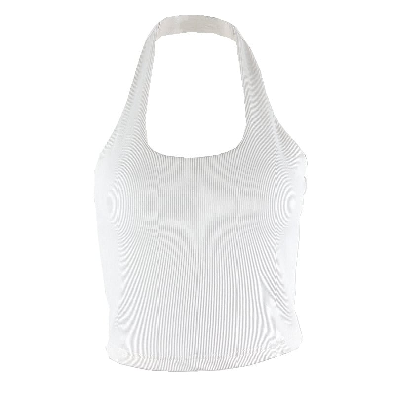 Chaleco Corto con Cuello Halter y Ombligo al Aire