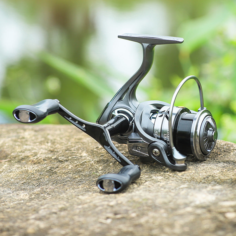 Carrete de Pesca de Metal con Doble Agarre para Aparejos Ligeros