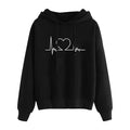 Sudaderas con Capucha con Estampado de Corazón  para Mujeres, Sudadera con Capucha .